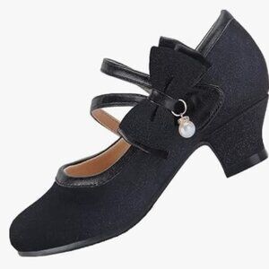 EIGHT KM Girls Glitter Mary Jane Princess Heels – Size 28 / US Little Kids 11